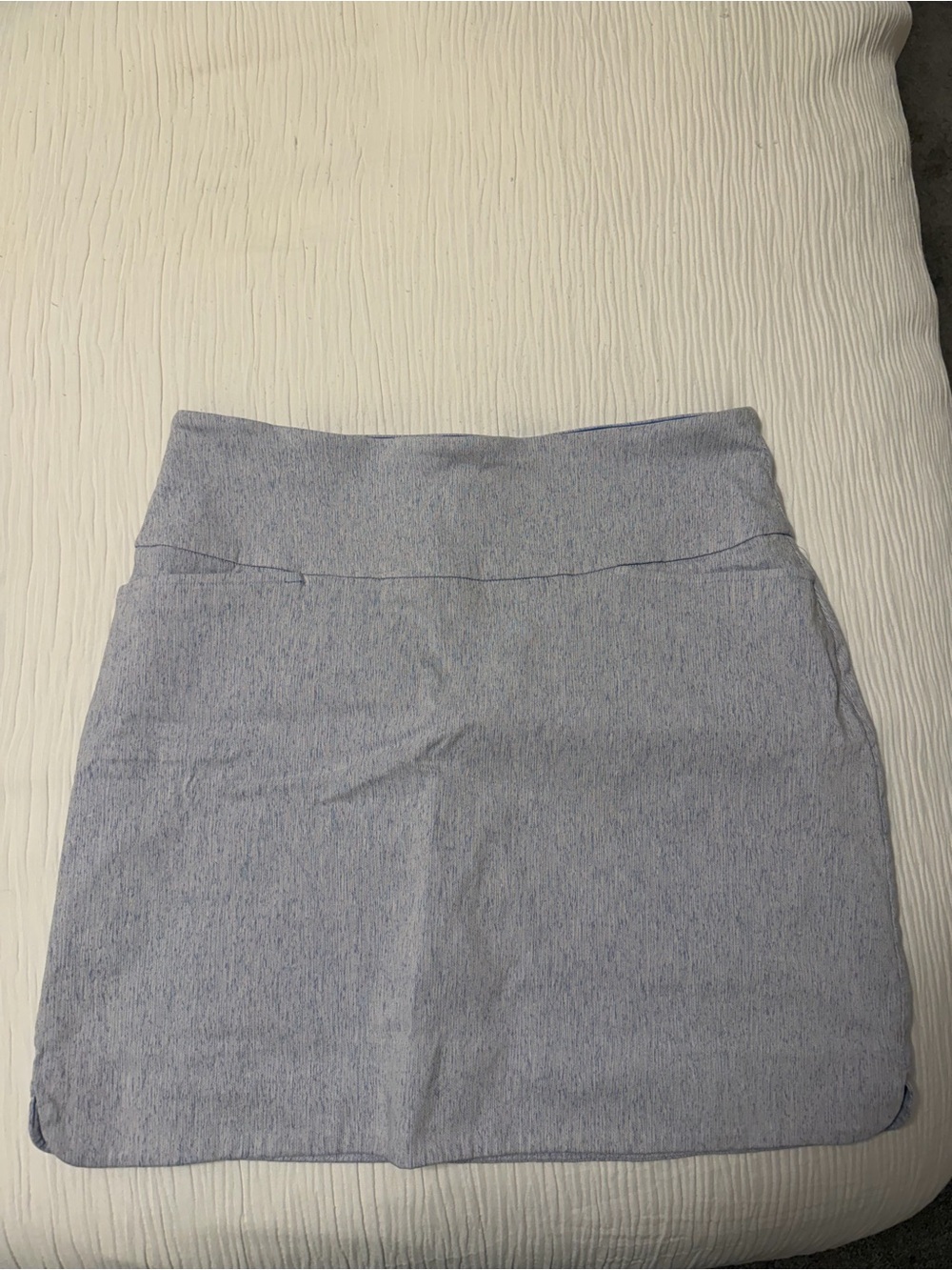 Light Blue Stretch Midi Skirt with Comfortable Waistband
